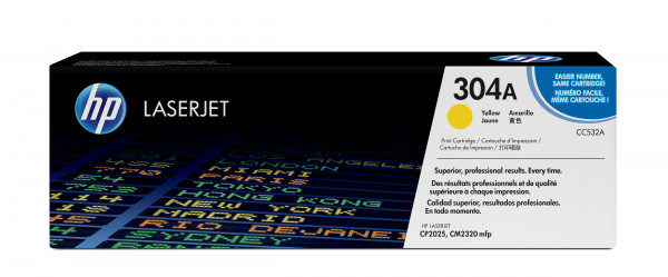 Original HP 304A CC532A Yellow Toner